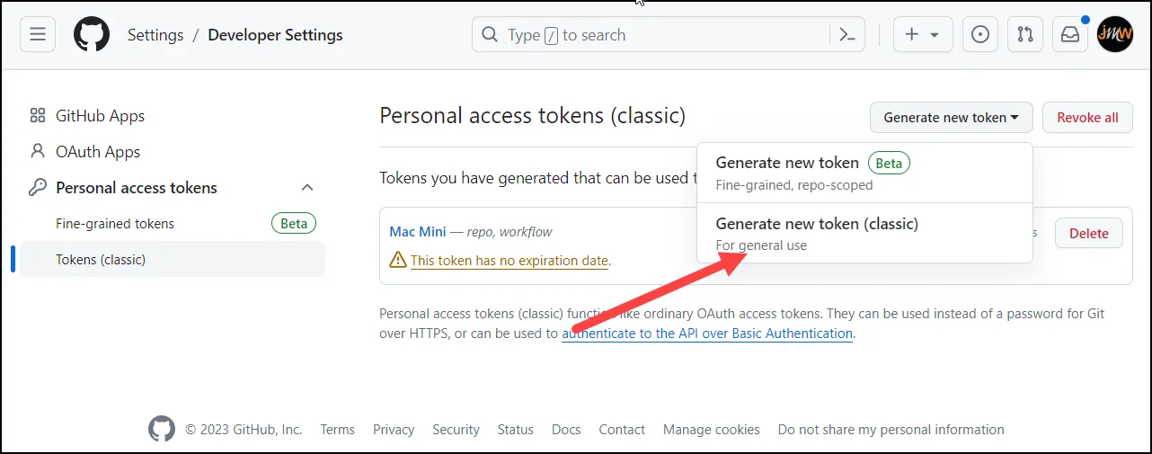 Create GitHub Access Token