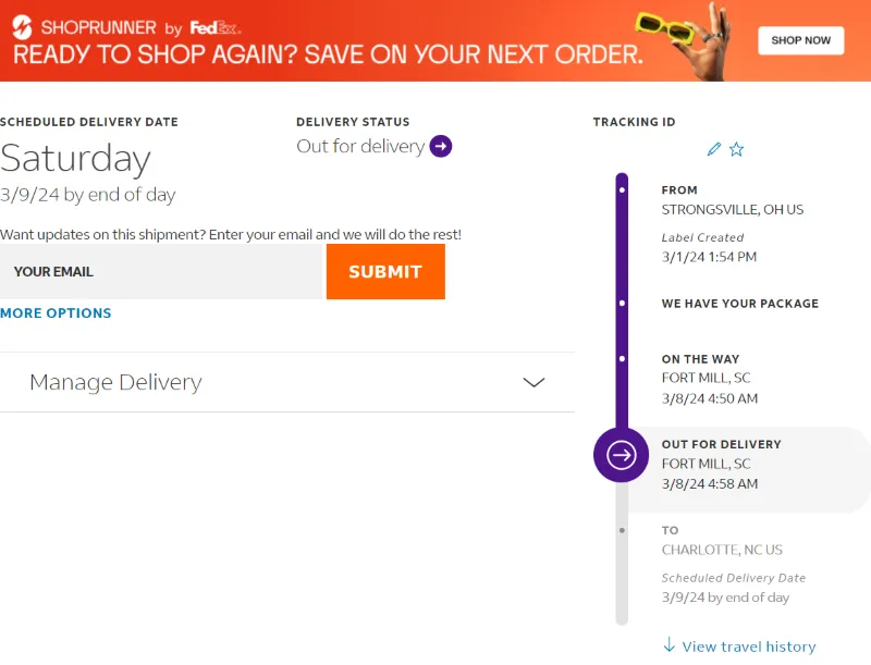 FedEx Tracking Page