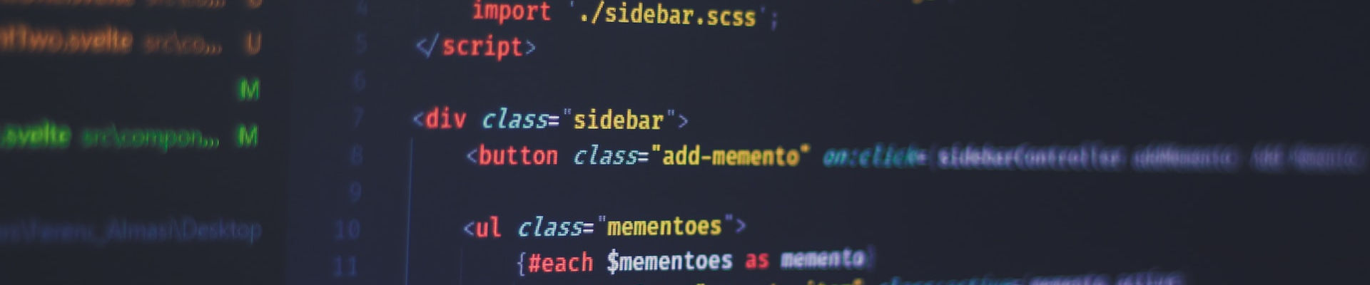 An image of a code editor displaying HTML code