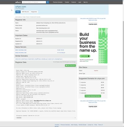 Urtye dot com domain registration information