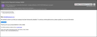 Phishing email contents
