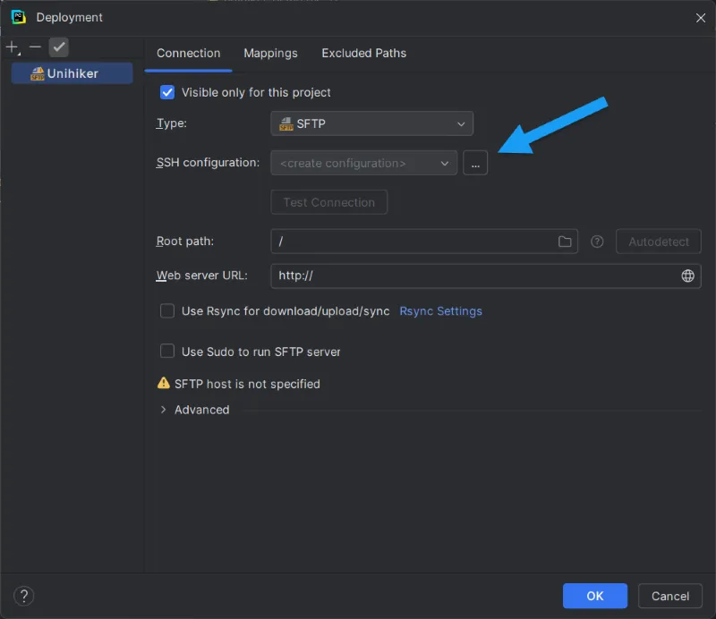 PyCharm Deployment Configuration