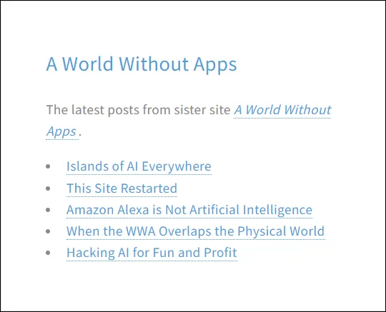 A World Without Apps Post List
