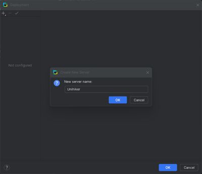 PyCharm Create New Server Dialog