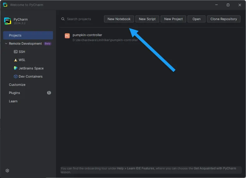 Pycharm Launch Dialog