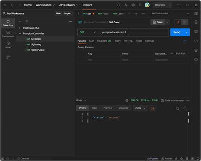 Postman GET command to set color