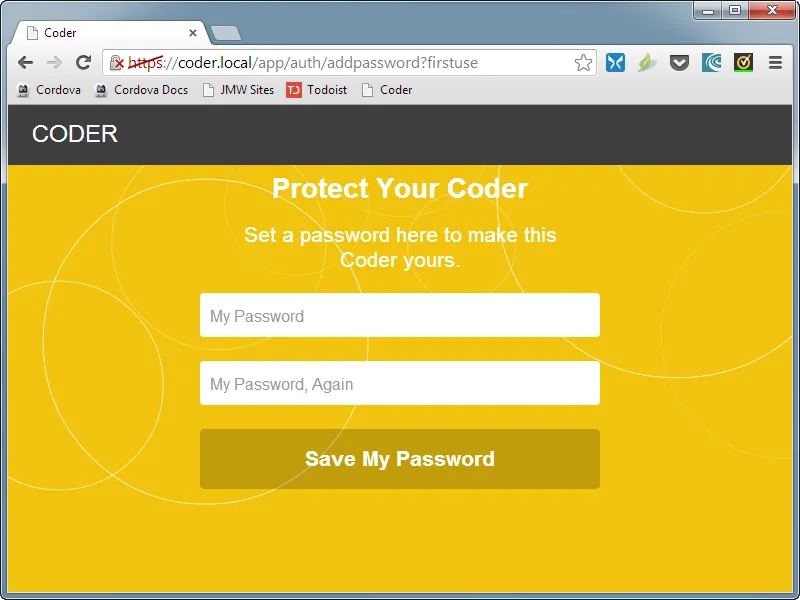 Coder Password Prompt