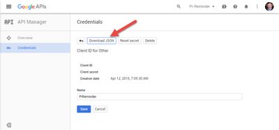 Google API Application Credentials