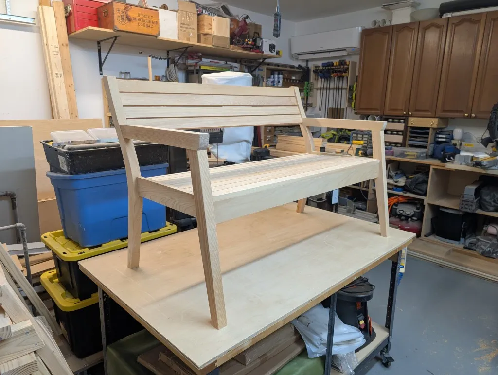 An image of the completed love seat