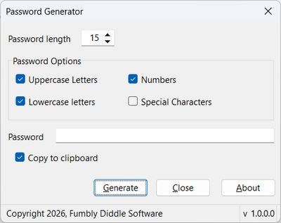 Password Generator App screen