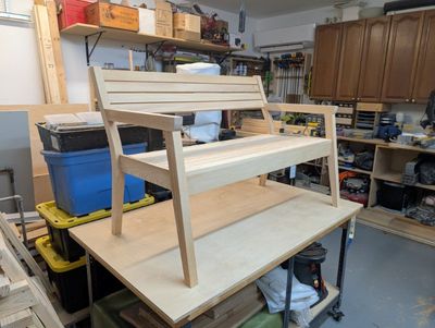 An image of the completed bench