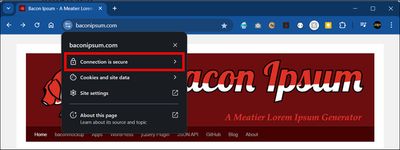 Browser Certificate and Cookie information