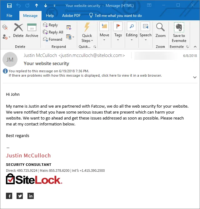 Sitelock Email