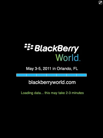 BlackBerry World Conference Application Startup Screen