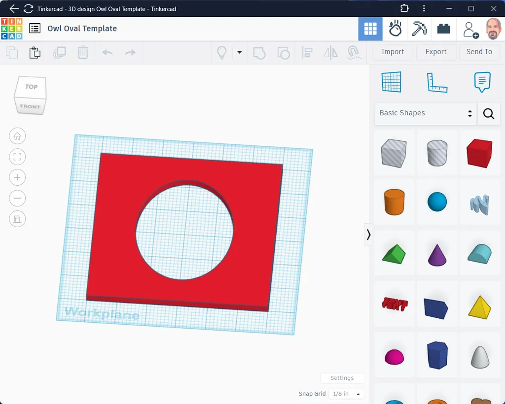 Owl House Oval Template in TinkerCAD