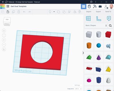 Owl House Oval Template in TinkerCAD