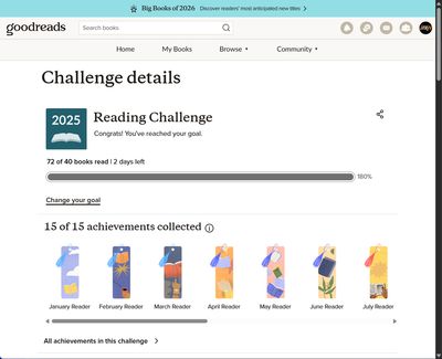 Goodreads Reading Challenge Details