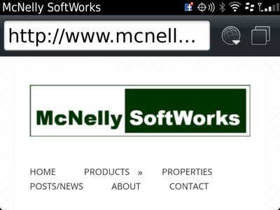 McNelly SoftWorks Home Page on the BlackBerry Browser