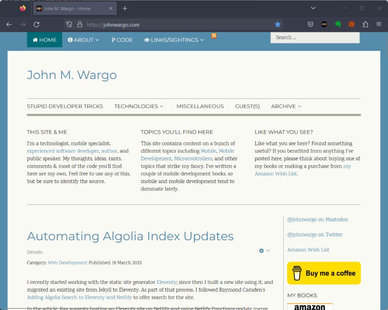 Site Migration Completed: John M. Wargo
