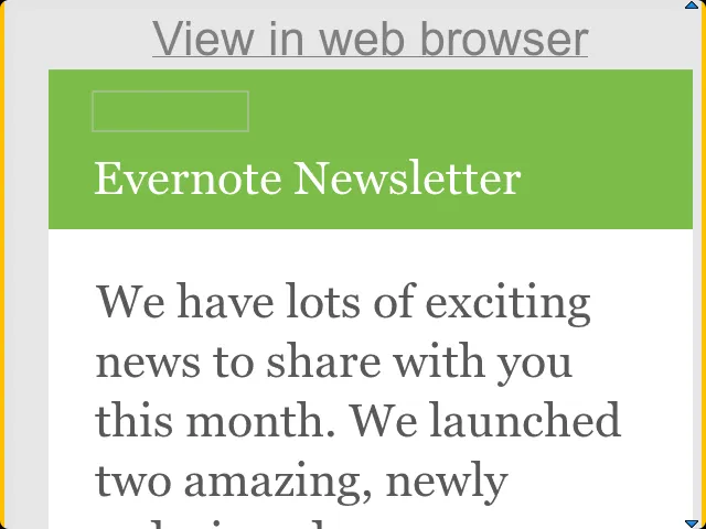 Evernote email content