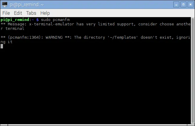 Raspbian terminal window