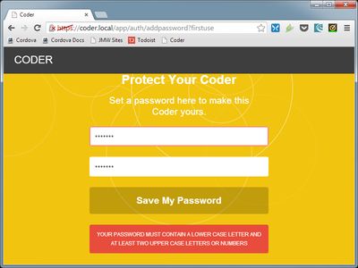 Coder Password Error