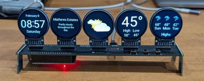 My assembled Info Orbs project sitting on my desk
