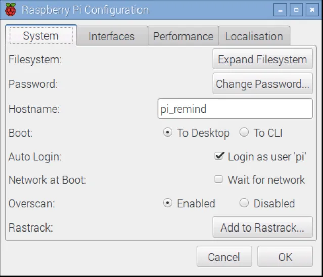 Raspberry Pi Configuration Utility