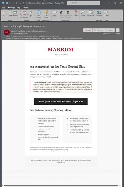 Marriott Phishing Email