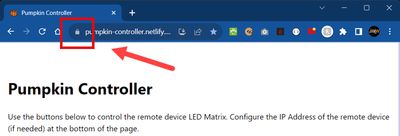 Pumpkin Controller web app hosted remotely